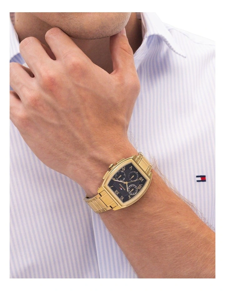 Oxford Ionic Plated Thin Steel Dial Watch in Black image 5