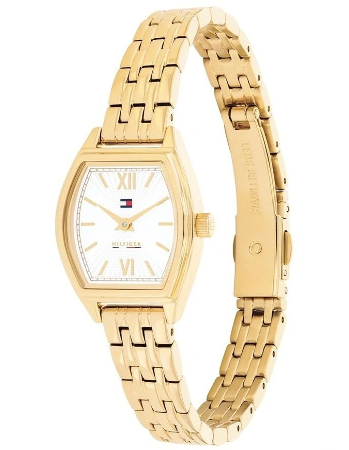 Norah Ionic Plated Thin Steel Dial Watch in Gold image 2