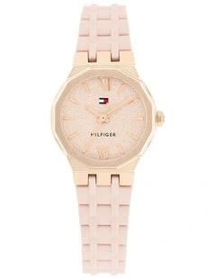 Mackenzie Blush Silicone Dial Watch in Carnation Gold