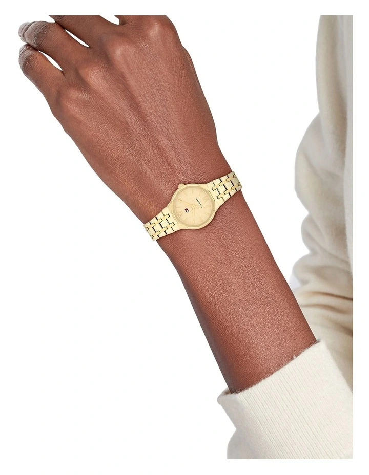 Mackenzie Ionic Plated Thin Steel Dial Watch in Gold image 4