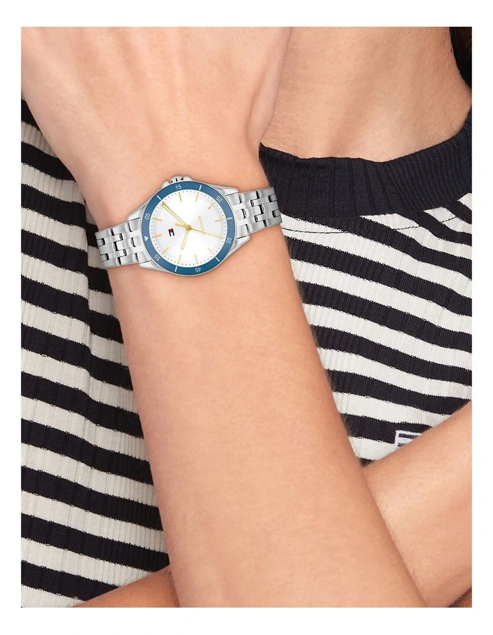 Jade Stainless Steel Dial Watch in White image 4