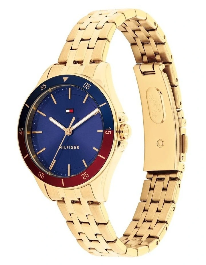 Jade Ionic Plated Thin Steel Dial Watch in Blue image 2