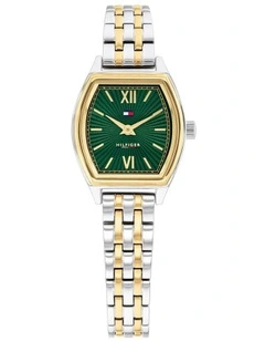Norah Stainless Steel & Ionic Plated Thin Steel Dial Watch in Emerald Green