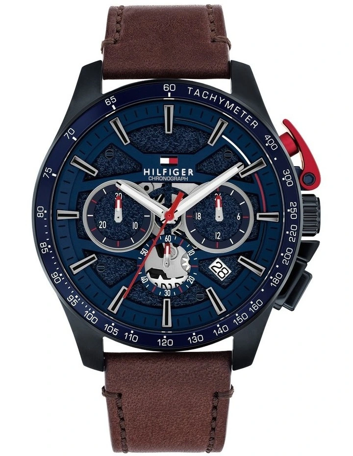 Leather Dial Watch in Brown image 1