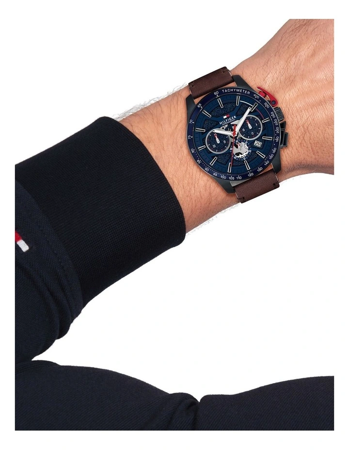 Leather Dial Watch in Brown image 4