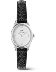 Ophelia Mini 22mm Black Leather Steel Watch
