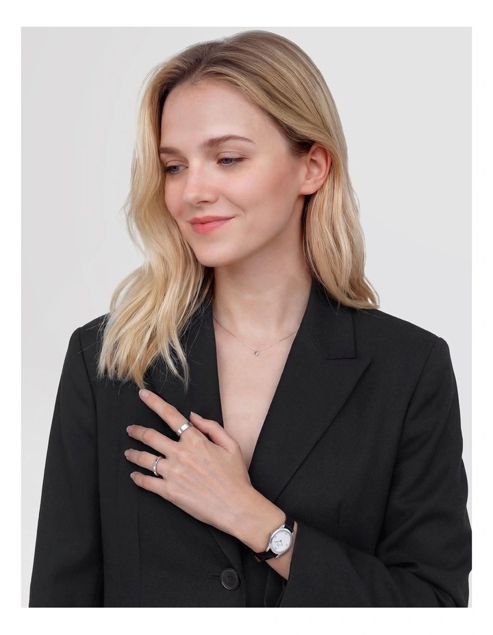 Ophelia Mini 22mm Black Leather Steel Watch image 3