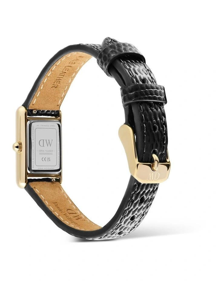 Bound Mini 17mm Black Leather Gold Watch image 4