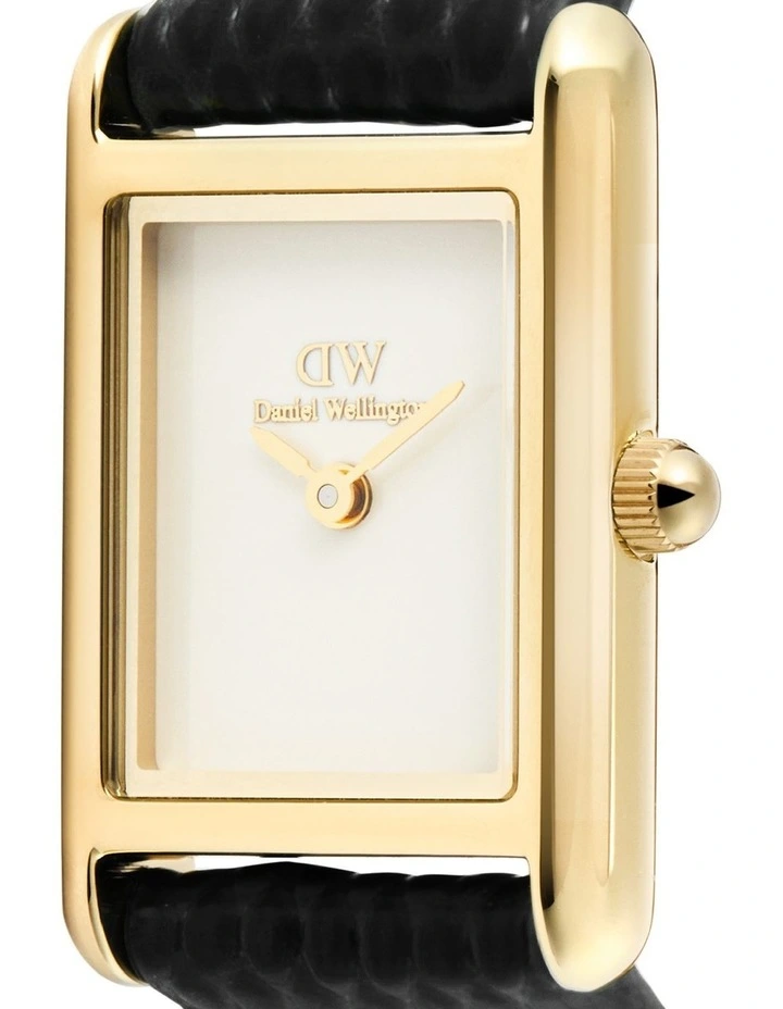 Bound Mini 17mm Black Leather Gold Watch image 5