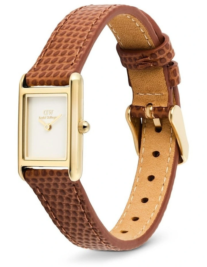 Bound Mini 17mm Brown leather Gold Watch image 4