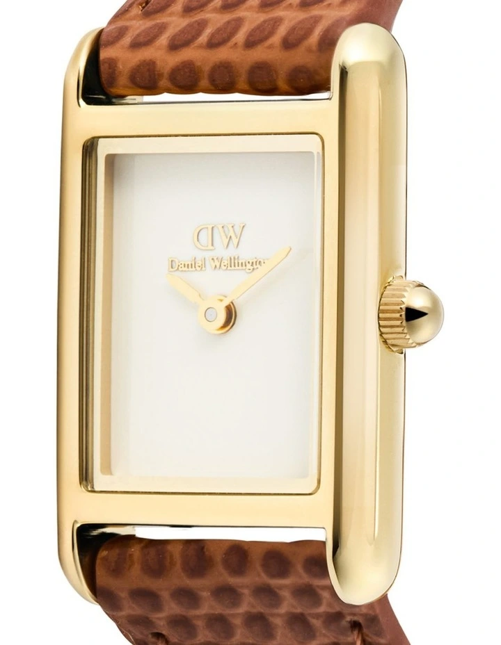 Bound Mini 17mm Brown leather Gold Watch image 6