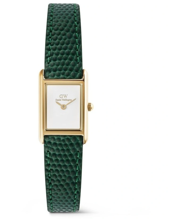 Bound Mini 17mm Green Leather Gold Watch image 1