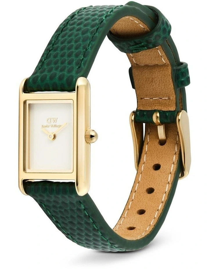Bound Mini 17mm Green Leather Gold Watch image 4