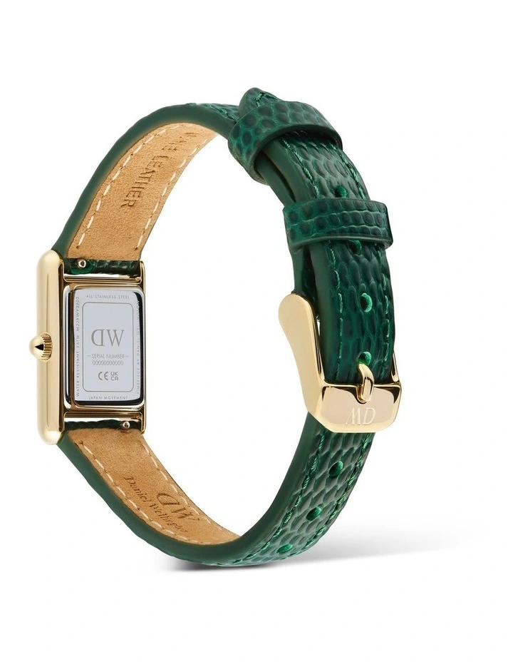Bound Mini 17mm Green Leather Gold Watch image 5