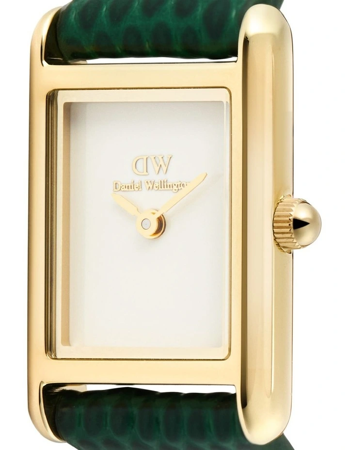 Bound Mini 17mm Green Leather Gold Watch image 6