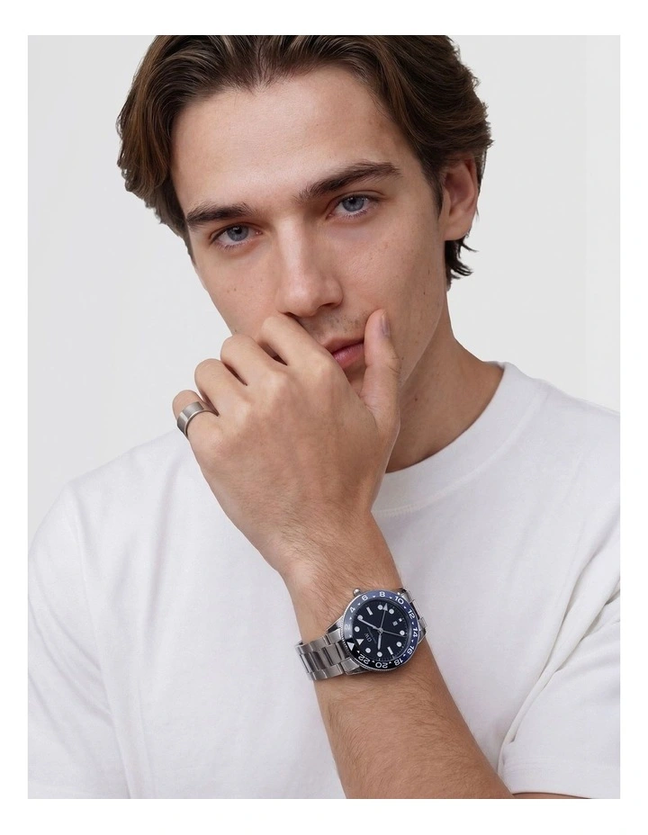 Iconic GMT Link Ceramic Bezel Steel Watch 40mm in Silver image 2