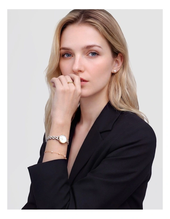 Petite Mini 3-Link Two Tone Watch 19mm in Multi image 3