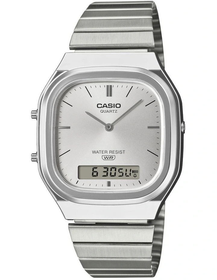 Aq240E-7A Watch in Silver image 1