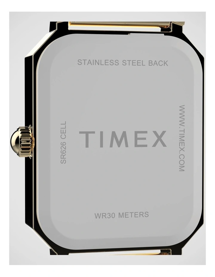 Timex Women's Rect Gold Watch TW2Y01200 image 2