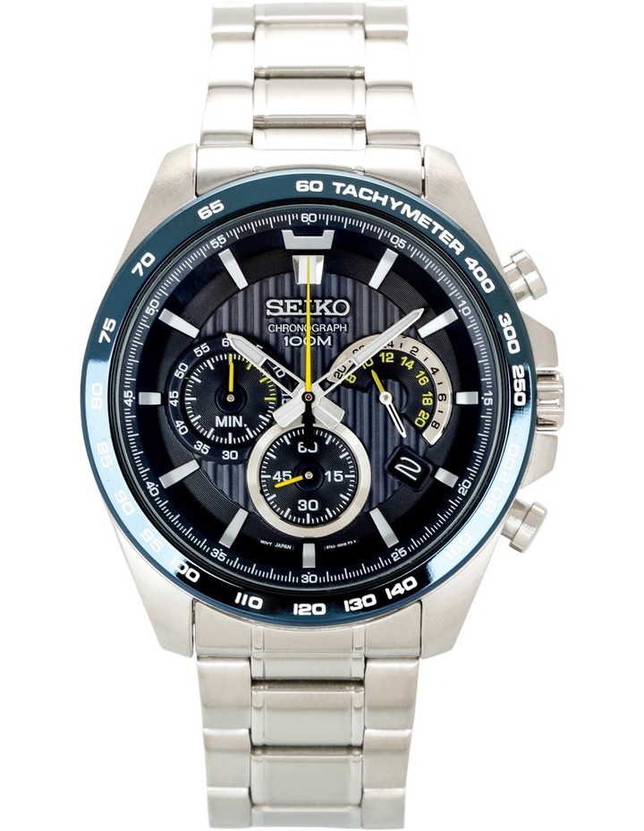 seiko silver and blue watch