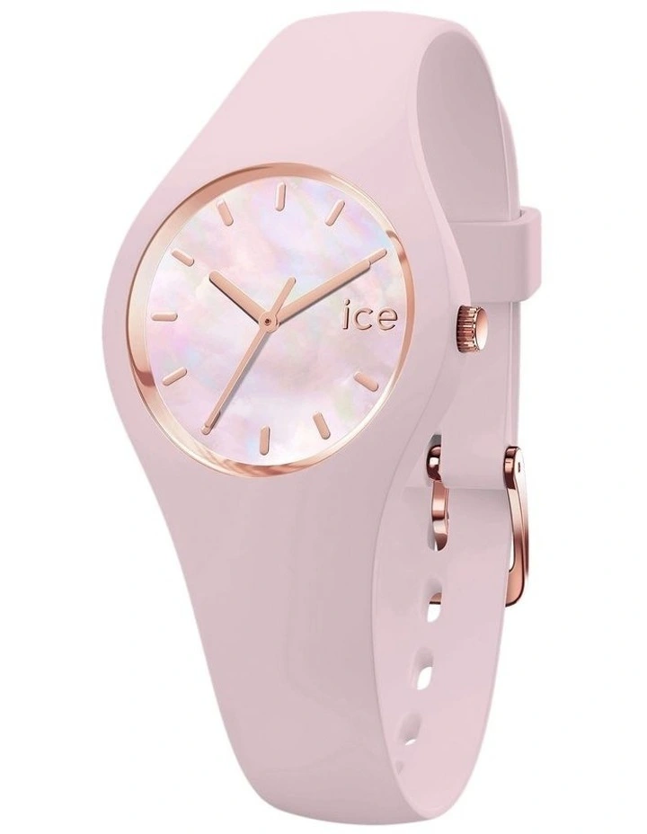 Pearl Extra Small Pink Silicone Quartz Watch image 1