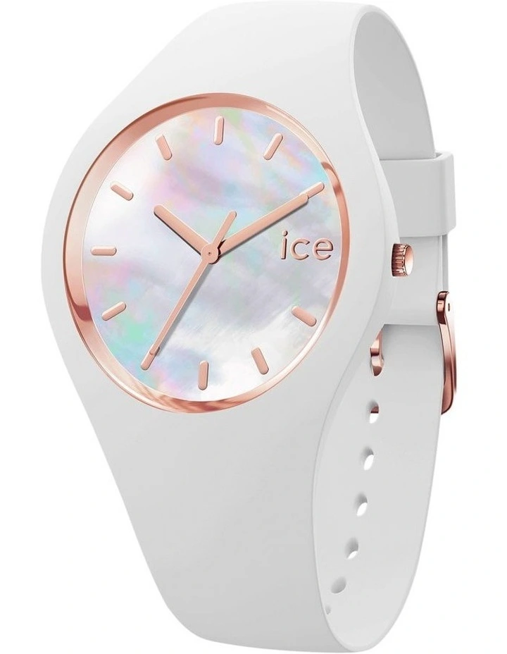 Pearl Medium White Silicone Quartz Watch image 1
