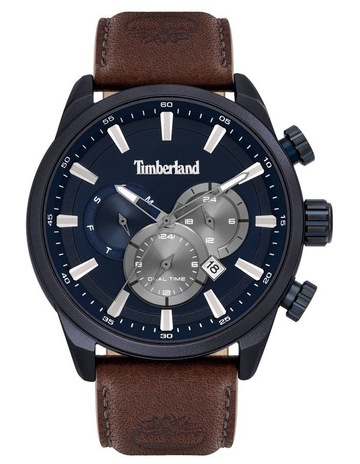 Timberland Millway 46mm Orange/Brown Leather Strap Black Metal Watch  TBL.16002JLAB/02 | MYER