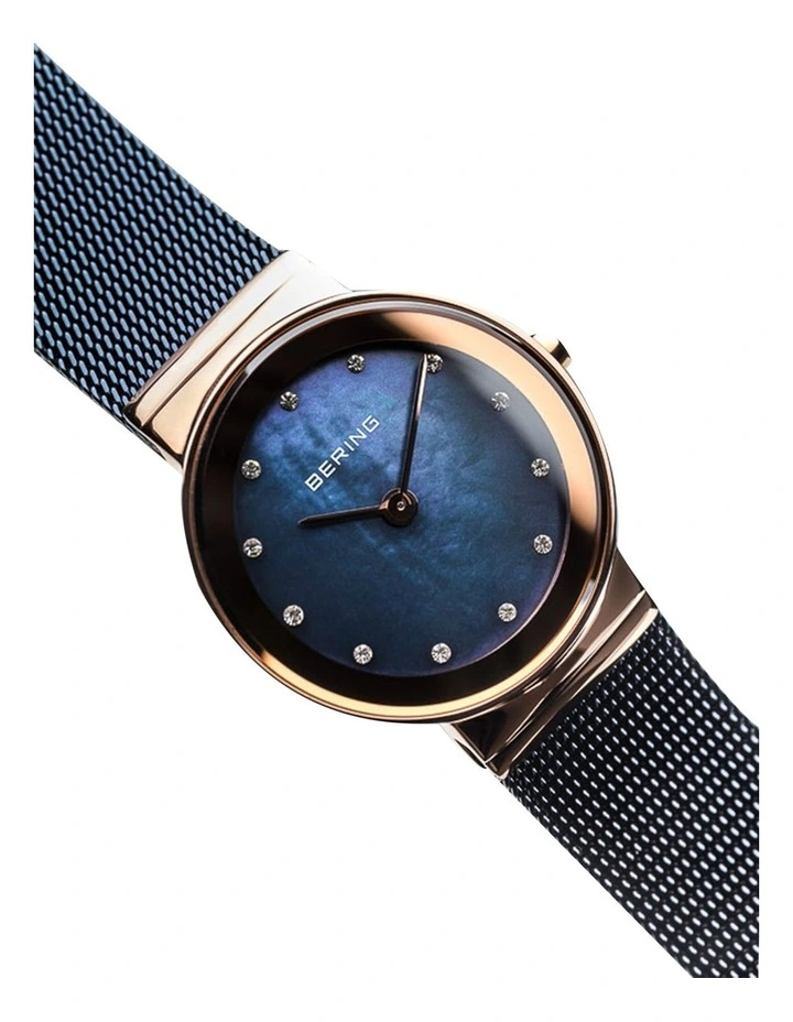 Ladies Classic Collection Blue/Rose Milanese Analog Watch 10126-367 image 2