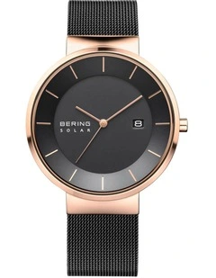 Gents Solar Collection Black Black Milanese Stainless Steel Solar Watch 14639-166