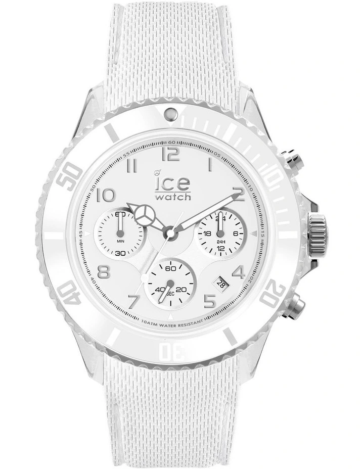 Ice Dune Large White Silicone Chronograph Watch image 1