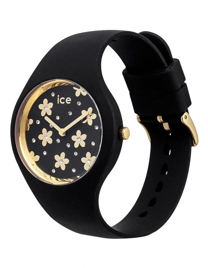 Ice Flower Precious Small Black Silicone Quartz Watch image 3