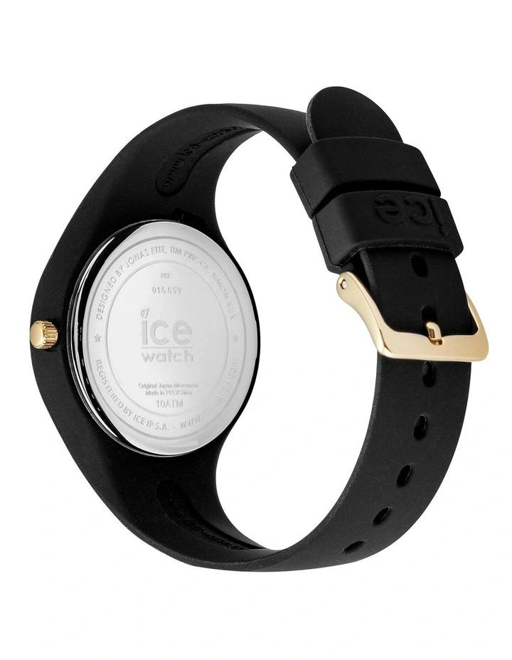 Ice Flower Precious Small Black Silicone Quartz Watch image 5