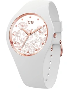 Ice Flower Spring Small White Silicone Quartz Watch