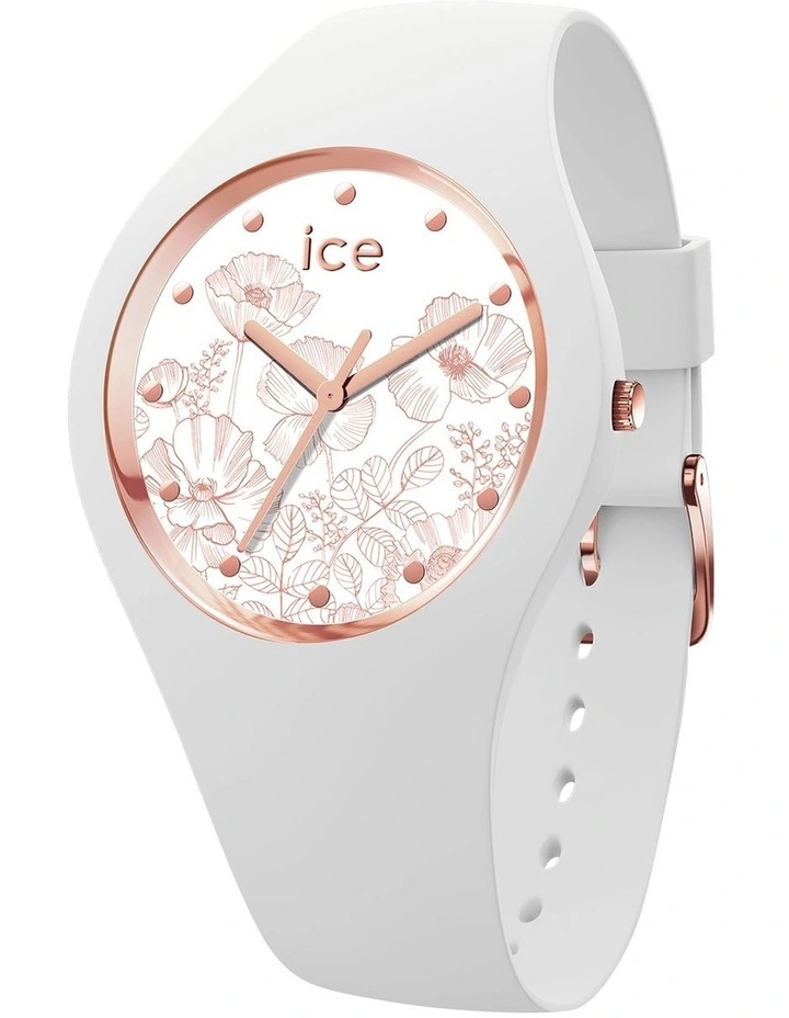 Ice Flower Spring Small White Silicone Quartz Watch image 1