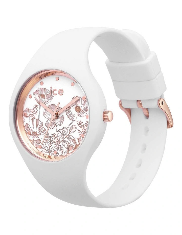 Ice Flower Spring Small White Silicone Quartz Watch image 3