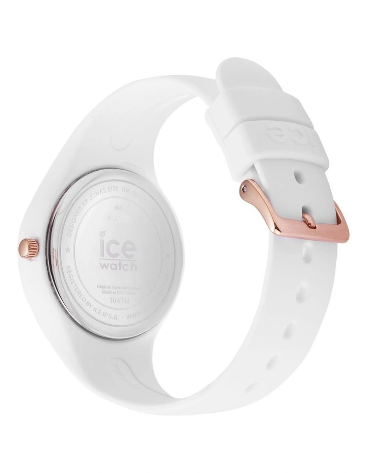 Ice Flower Spring Small White Silicone Quartz Watch image 5