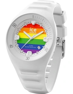 Ice P. Leclercq Rainbow Medium White Silicone Chronograph Watch