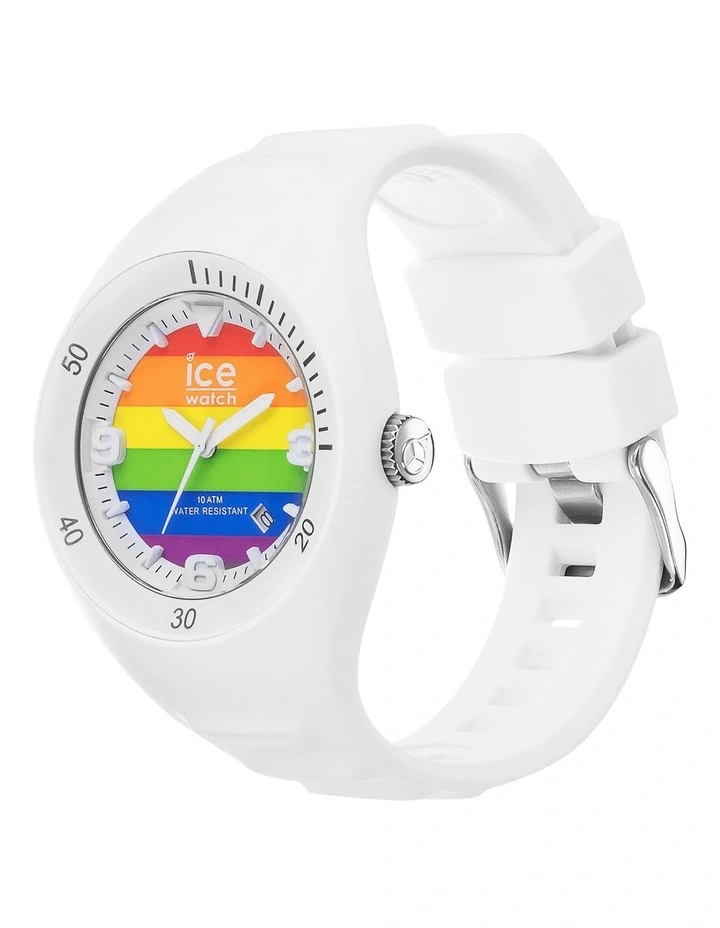 Ice P. Leclercq Rainbow Medium White Silicone Chronograph Watch image 2