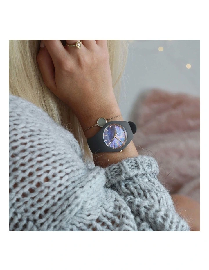 Ice Pearl Small Grey Silicone Quartz Watch image 2