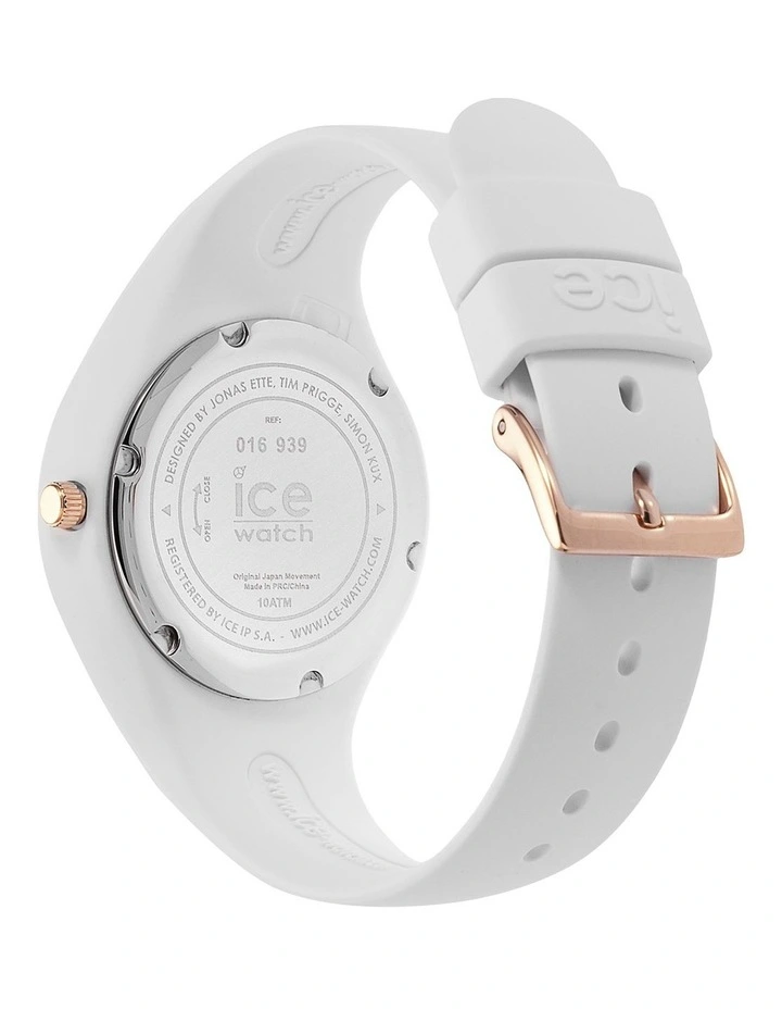 Ice Pearl Pink Small White Silicone Quartz Watch image 5