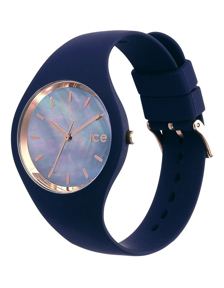 Ice Pearl Twilight Medium Blue Silicone Quartz Watch image 3