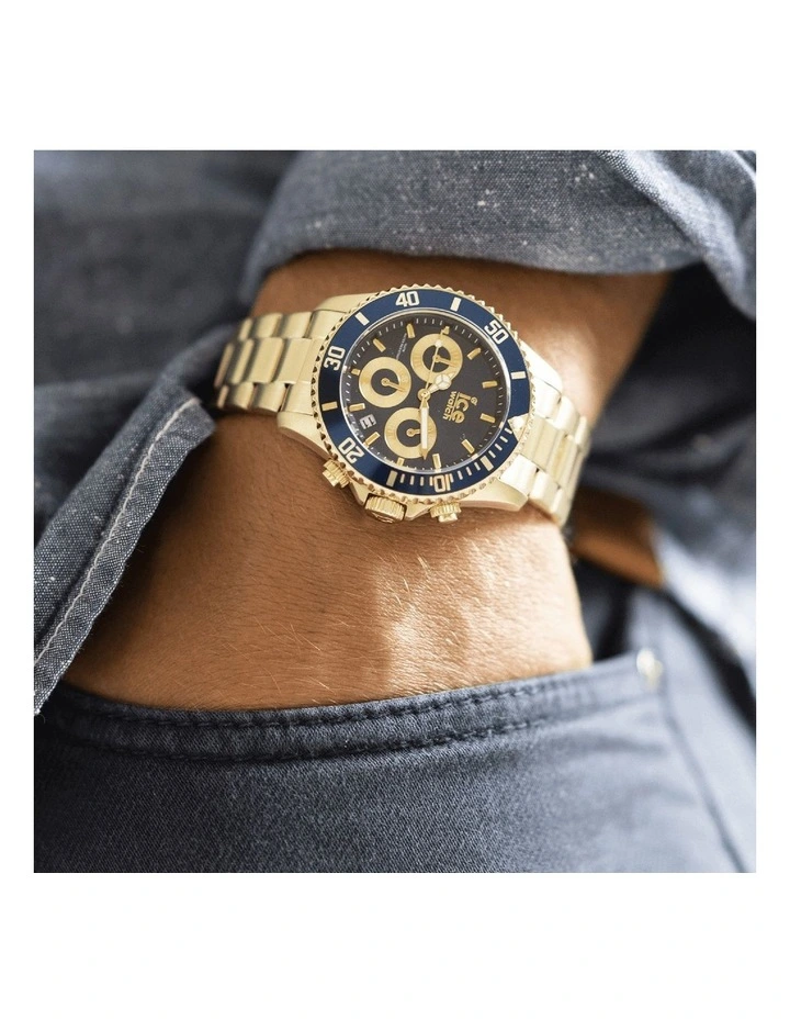 Ice Steel Blue Medium Gold Silicone Quartz Watch image 2