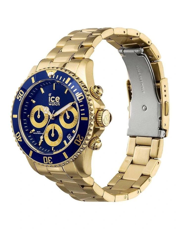 Ice Steel Blue Medium Gold Silicone Quartz Watch image 3