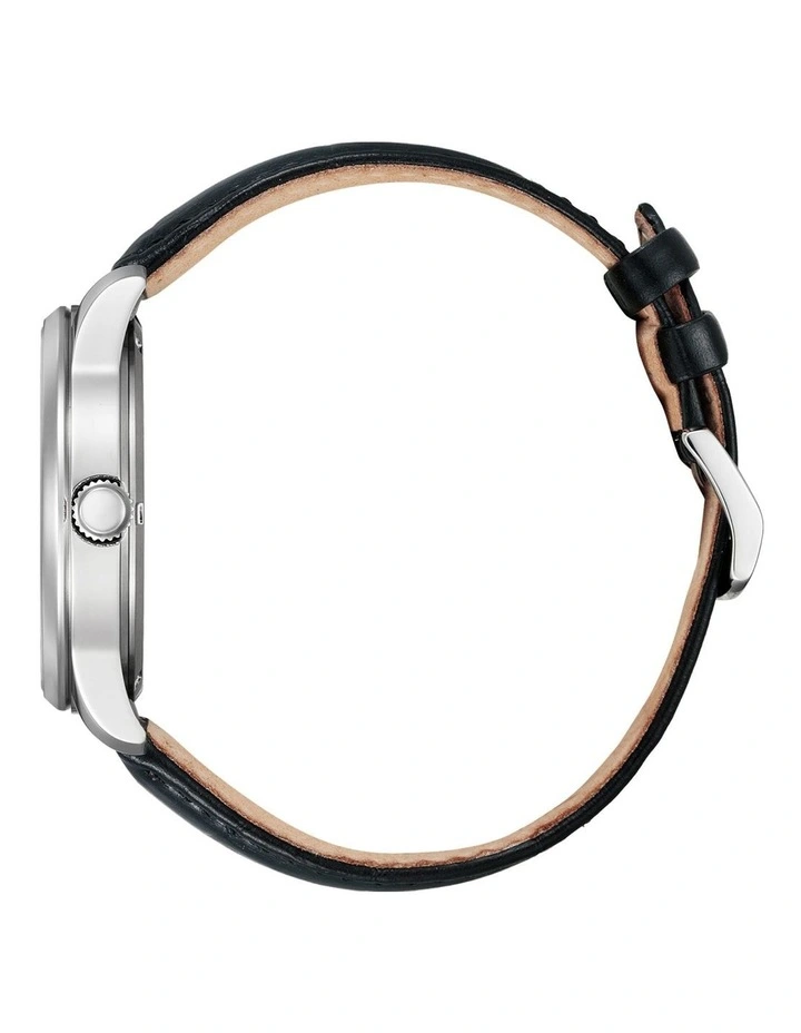 Eco-Drive 41.8mm White/Black Leather Watch BM8550-14A image 2