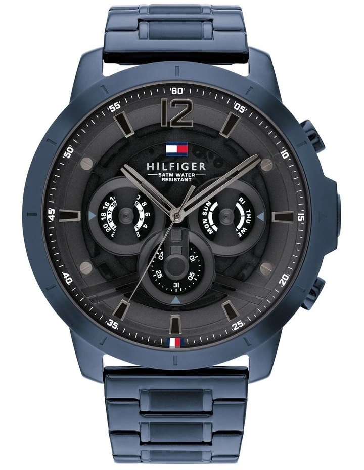 Luca Ionic Plated Steel Qtz Multifunction 1710493 Watch in Blue image 1