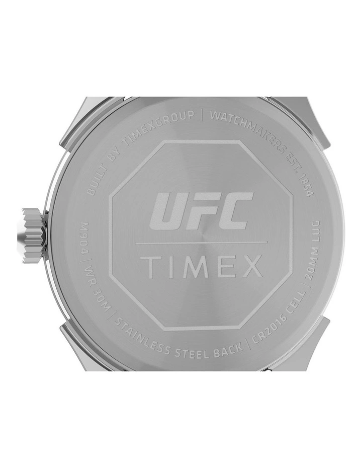 Timex TW2V56100 Orologio Uomo - Collezione Tribute UFC - Cassa 42mm Argento E Cinturino Silicone Nero