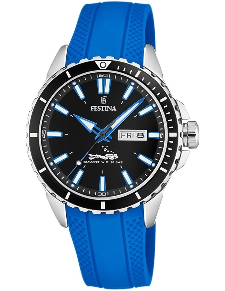 Divers Stainless Steel Watch in Blue image 1