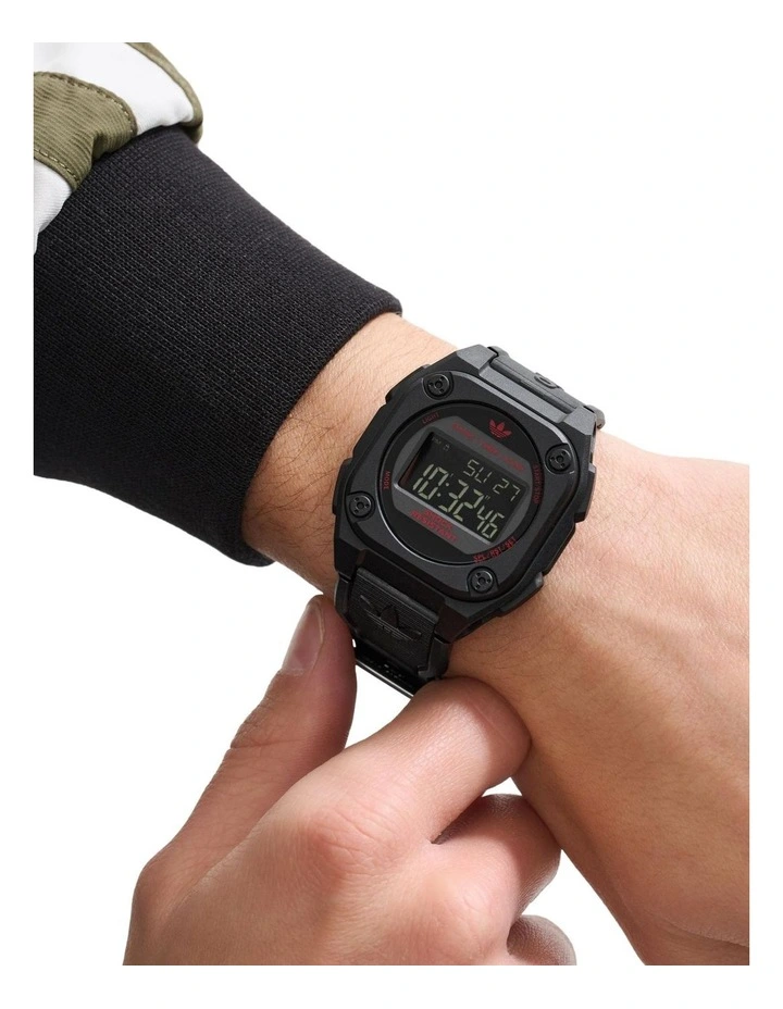 City Tech Four Resin Watch in Black image 2