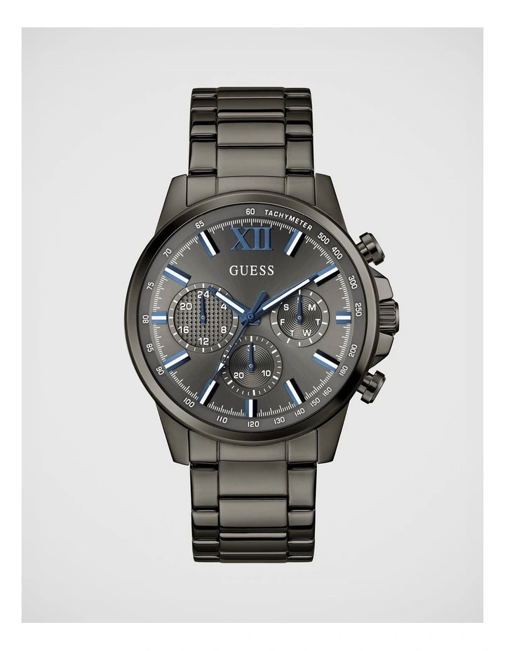 GUESS Mens Gunmetal-Tone Multifunction Watch image 1