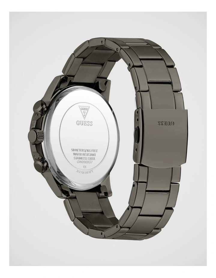 GUESS Mens Gunmetal-Tone Multifunction Watch image 3